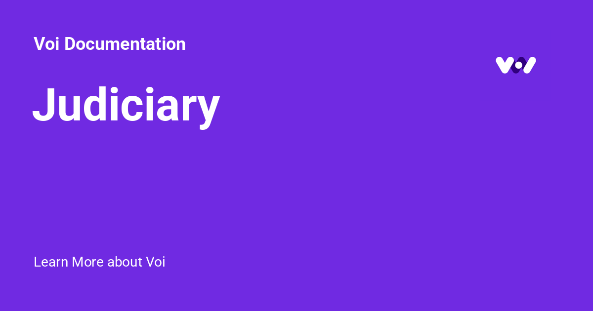 Judiciary - Voi Documentation