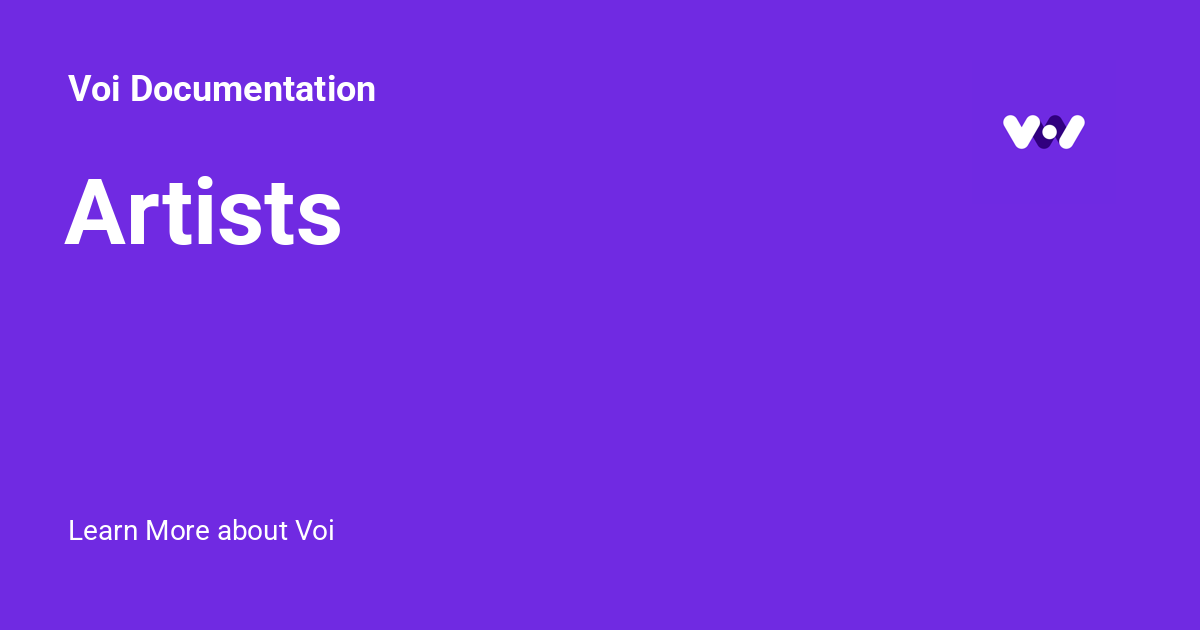 Artists - Voi Documentation